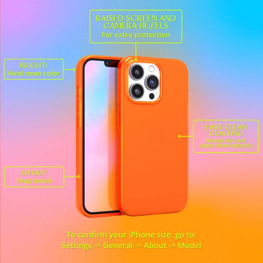 Amazon.com: FELONY CASE - iPhone 12 Pro Max Neon Orange Clear