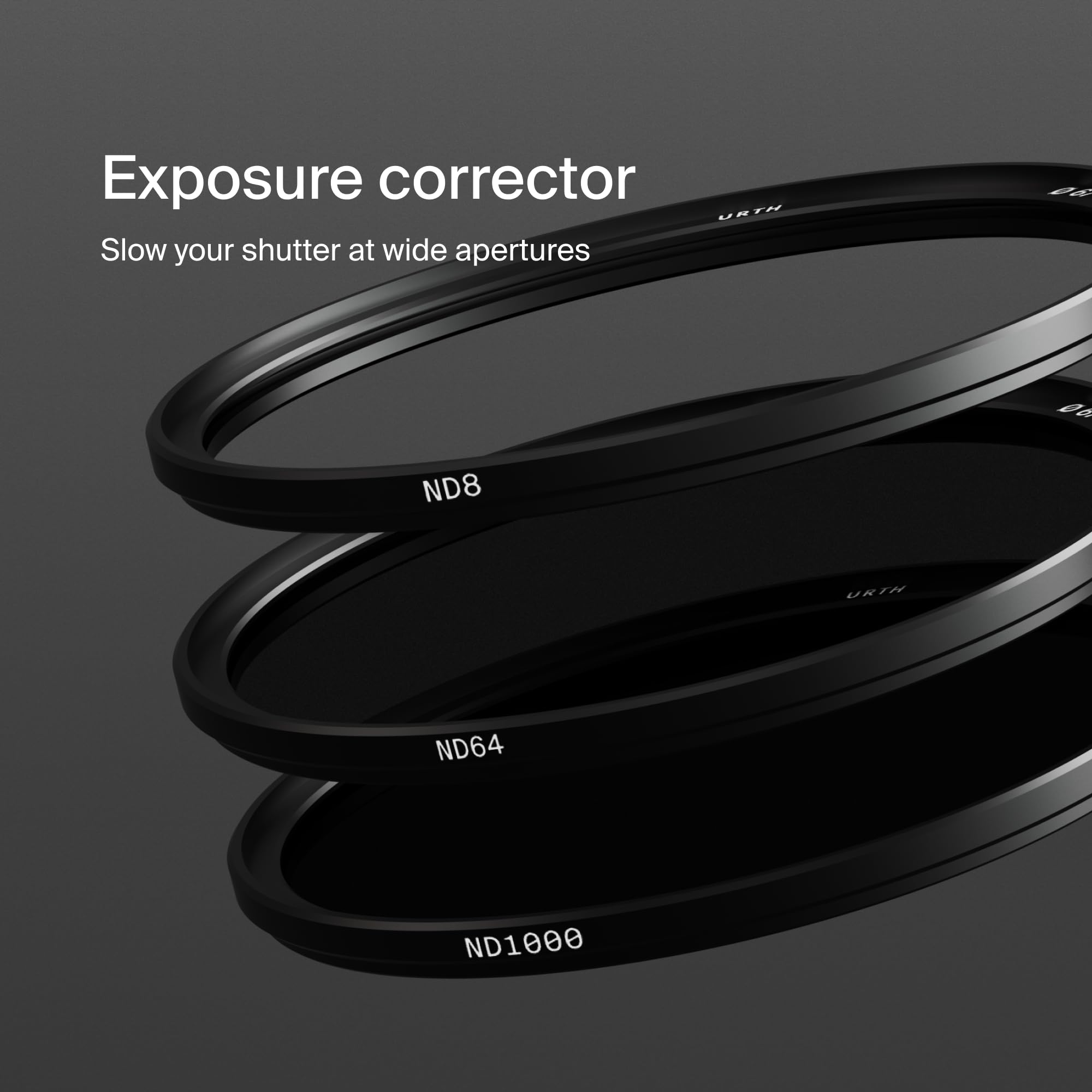 Urth 77 mm Kit Filtri Magnetici ND8, ND64, ND1000 (Plus) per Obiettivo 3-in-1 — Densità Neutra, Nano Rivestimento 20 Strati, Filtro per Fotocamera in Vetro Ottico HD con 2 Tappi