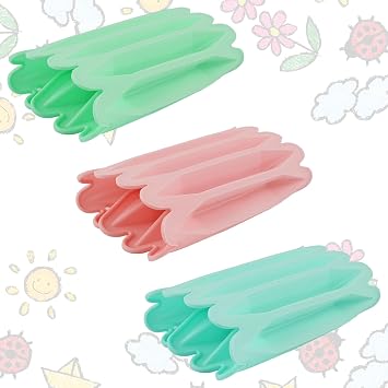 3 Pcs Crayon Molds Silicone Oven Safe,Reusable Crayon Mold,3D Molds Silicone Machine,10 Consecutive Double Tipped Triangular or DIY Making Chocolate Candle Melting(Pink,Blue,Green)