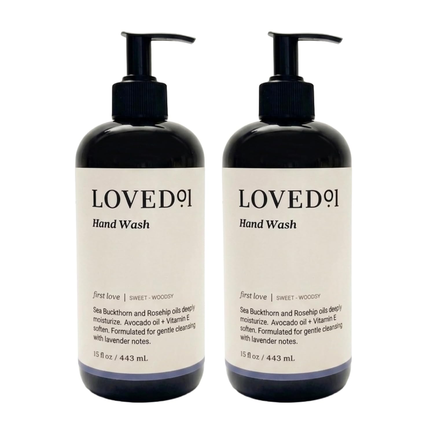 Loved01 Hand Wash, John Legend Skincare, Liquid Hand Soap, Gentle & Hydrating, Cruelty-Free, Oprah's Favorite Things, Formulated with Nourishing Oils, First Love Lavender Scent, 2-Pack 15 oz each