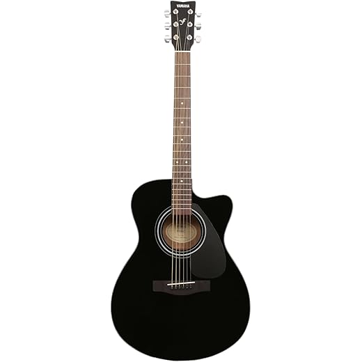Yamaha FS80C Concert Cutaway Acoustic Guitar – Black, Spruce Top, 6-String Full-Size Guitar with Rosewood Fingerboard, Ideal for Beginners & Intermediate Players