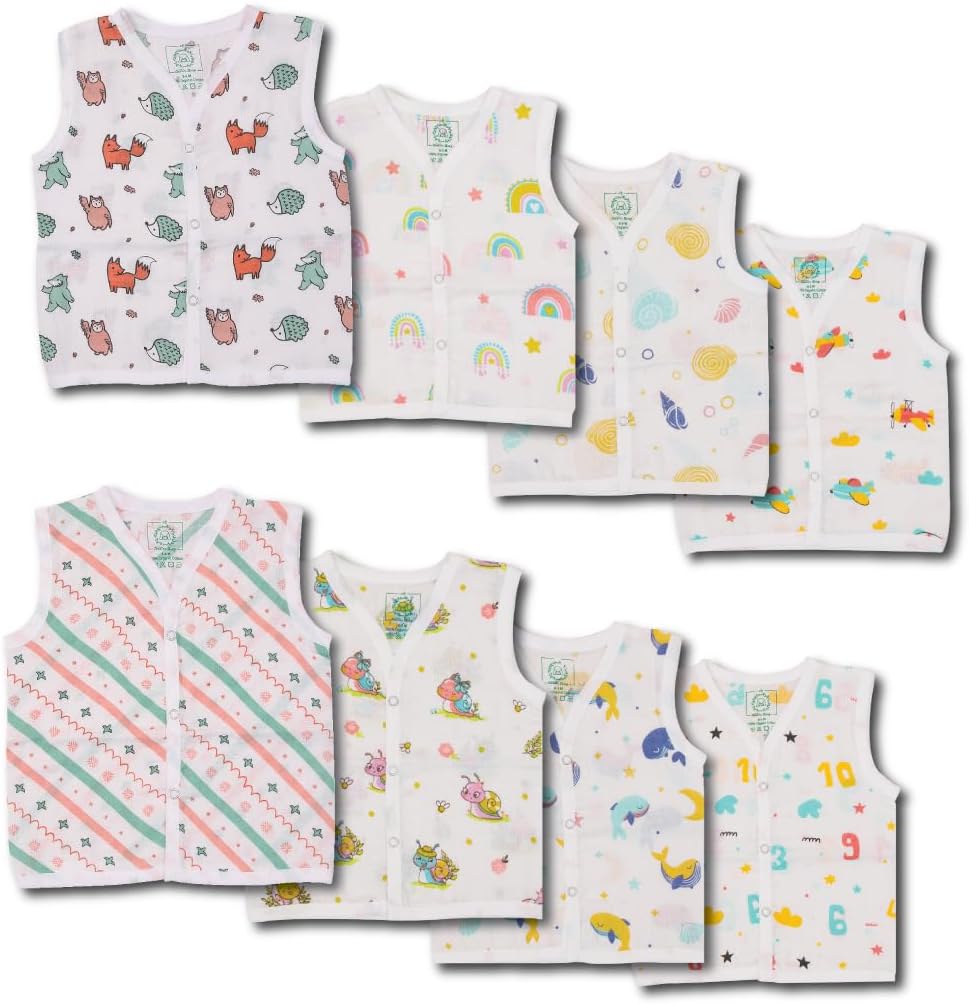 A toddler thing Unisex Sleeveless vest (Jablas), white,Red,Blue,Green,yellow,violet,orange,pink,peach, 0-3 M