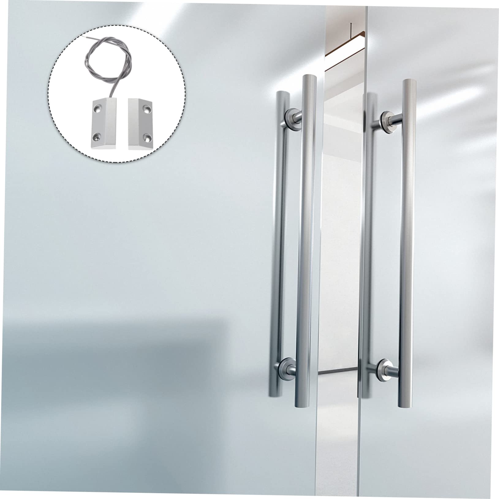 POPETPOP 3juegos Sensor Magnético De Alarma Para Puertas y Ventanas De Zinc Aleado Instalación Fija Diseño Perfil Para Puertas De Entrada y Persianas De Seguridad