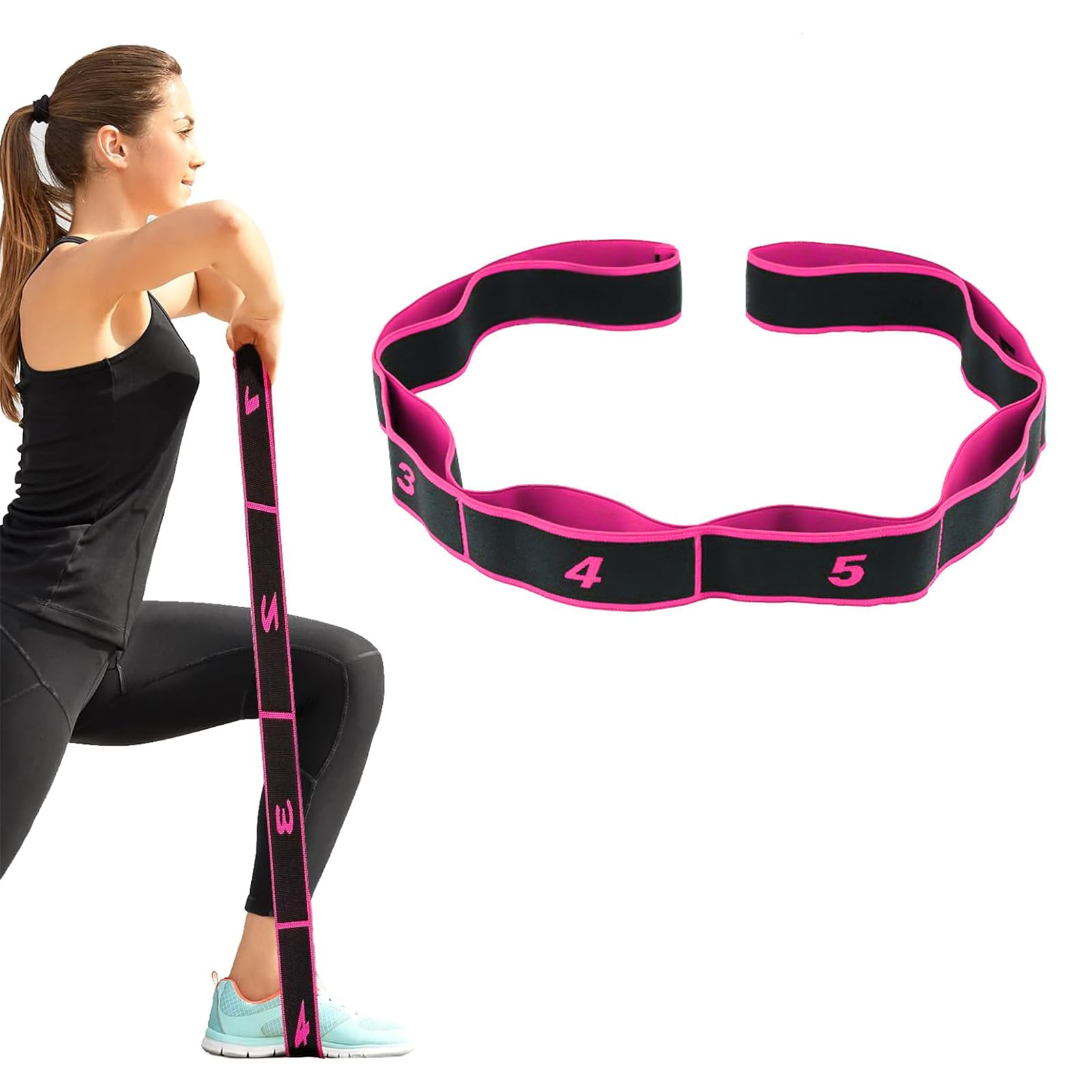 Juego De Bandas De Resistencia Sin Látex, Color Rosa Y Morado, Bandas Elásticas Para