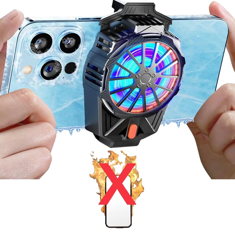 AVEDIA Smartphone Cooler Gaming Fan Phone Cooler Plug and Play Cooling Pad Mobile Fan for Gaming Accessories iPhone and Android Compatible Portable Cooler for Cool Down & Smooth Gaming Experience