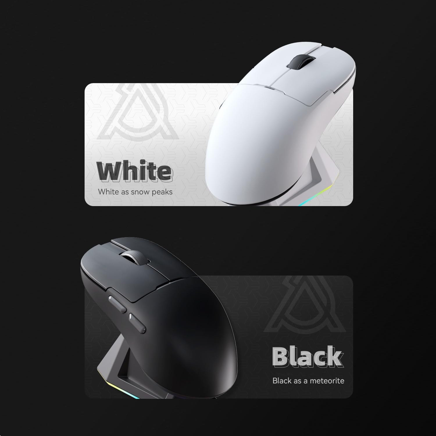 AJ159PRO 8Khz Bluetooth/2.4G/Wired 56G Lightweight Gaming Mouse with Magnetic Charging Dock, PAW3395 Sensor 26KDPI, Huanuo 100 Million Click, 100% ETFE Foot Pad & 8Khz Receiver