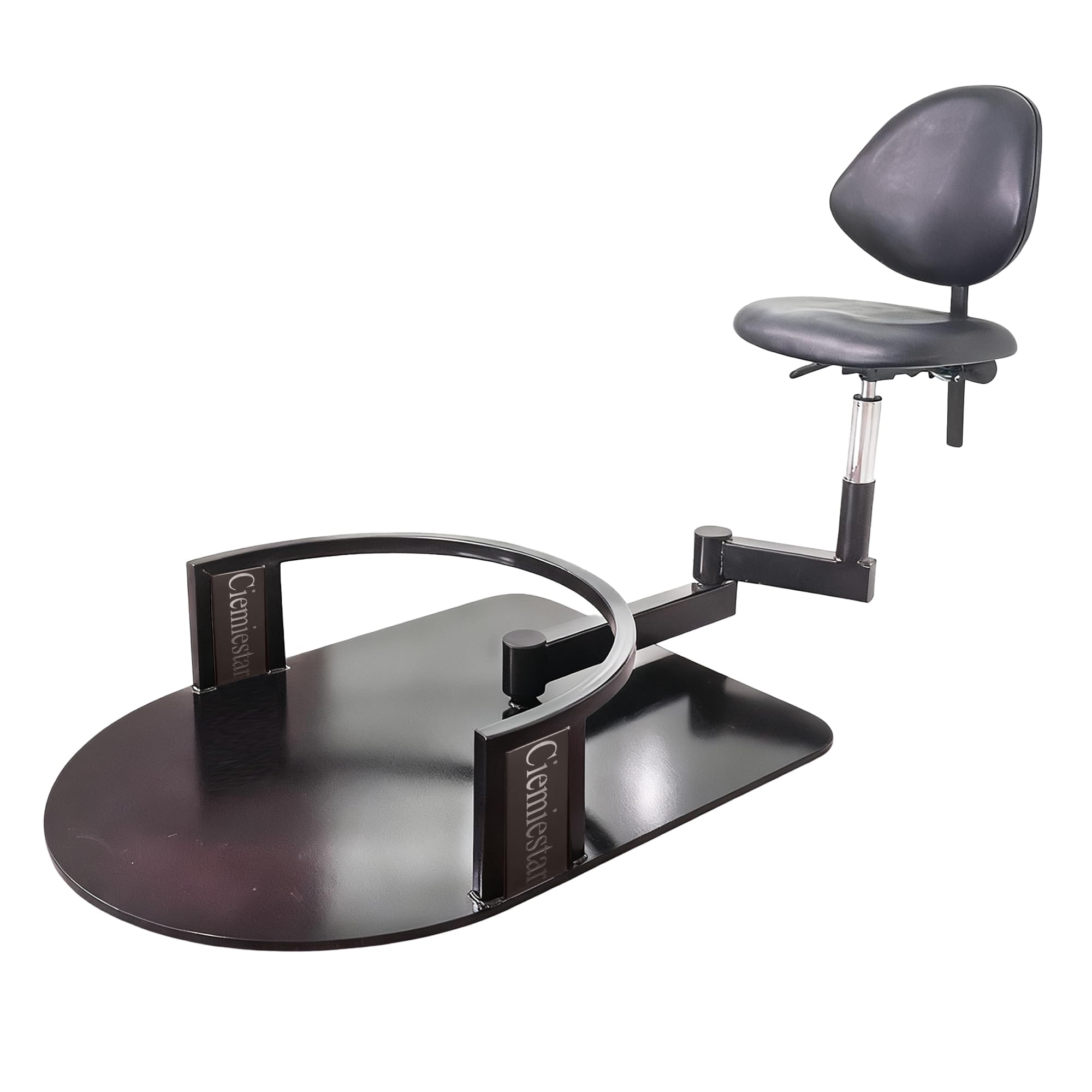 Professioneller 360° drehbarer Friseurstuhl, Drehstuhl für Friseursalon, Techniker, Sitz kann angehoben und angepasst werden, modernes Design, schwarzes Aussehen