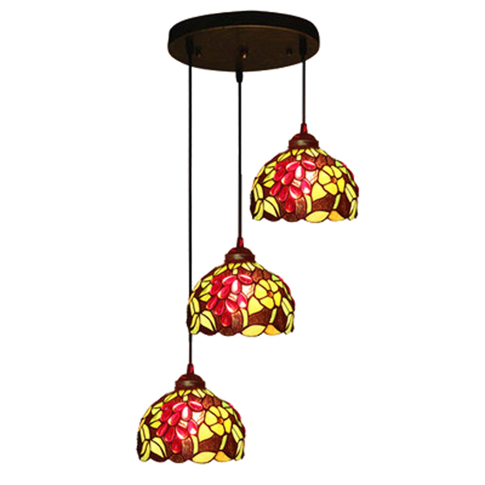 Suspension lumineuse en vitrail fait main au design créatif haut de gamme