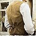 Allingentle Vest for Men Green Vest Men Wool Herringbone Tweed Formal Dress Vest Jacket For Men Business Casual Medieval Mens Fashion Waistcoat Work Vest for Men