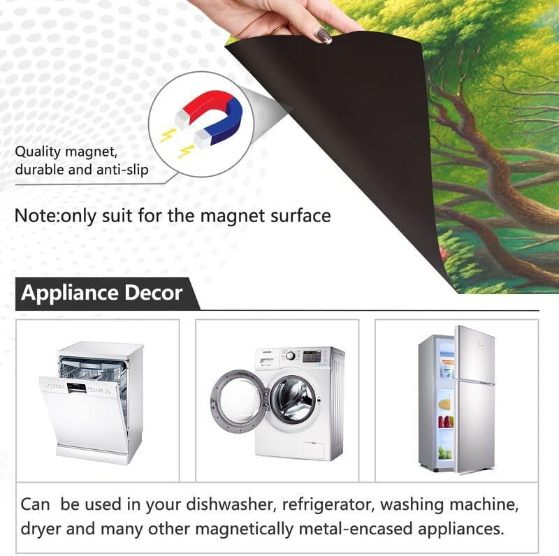 春の花と動物 食器洗い機 磁気カバー 磁気シートステッカー ホームキッチン装飾 26インチ x 23インチ