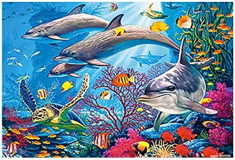 SAOH Cute Whale Puzzle Adult DIY Animal Landscape Pattern Picture Jigsaws Puzzle Home Game 1000 Pieces Educational Toys