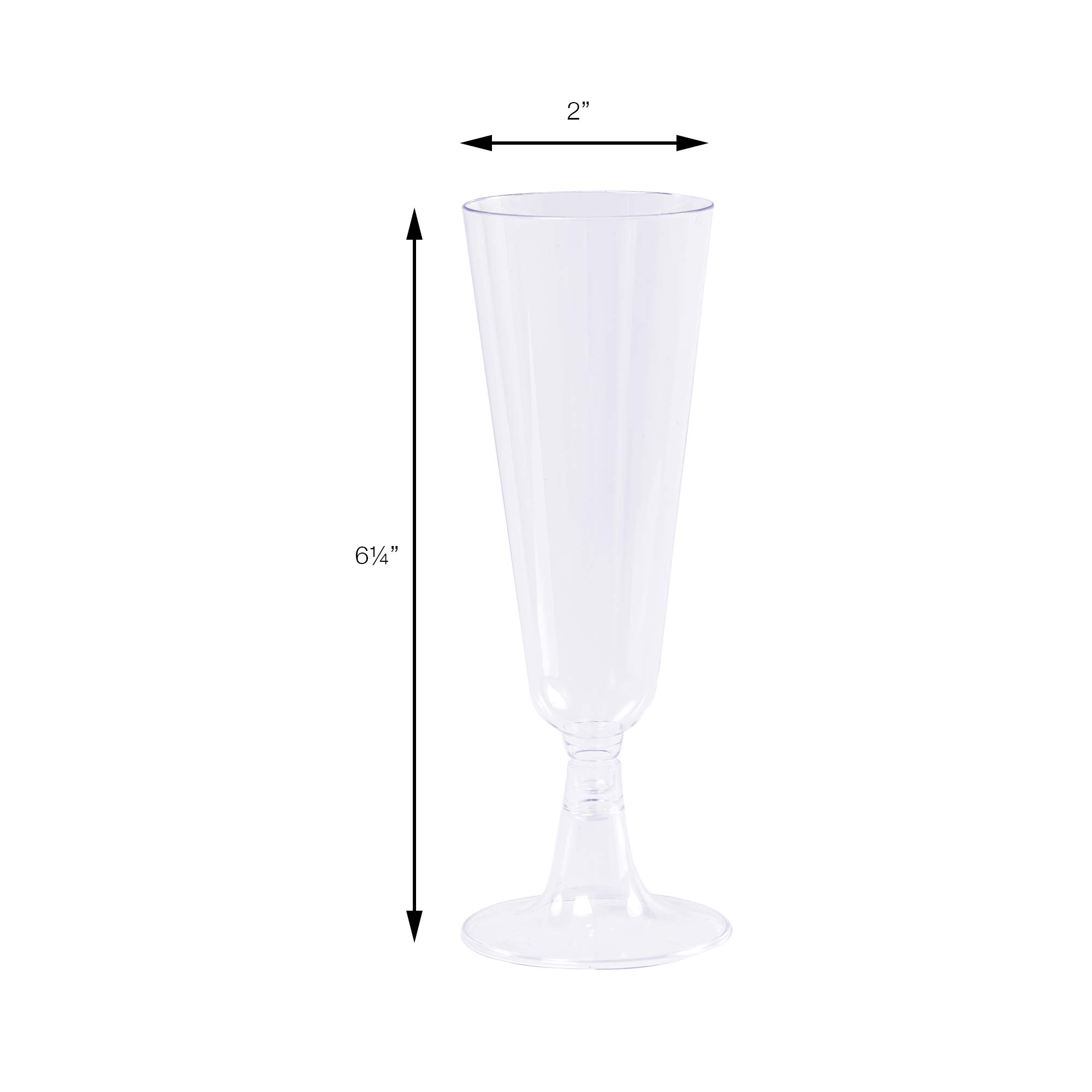 DecorFest Champagne Flutes (12-Pack) 5.5oz Disposable Clear Plastic Glasses for Mimosas, Bloody Mary's, Wine, Sodas, Cocktails, and More