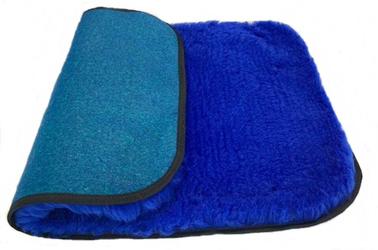 PnH Veterinary Bedding®- CLASSIC RANGE Binded for Extra Strength & Durability. Soft Fleece Vet Bedding Pieces with a Professional Look. GREY, WHITE - MANY COLOURS, MANY SIZES (BLUE, 100cm x 75cm)