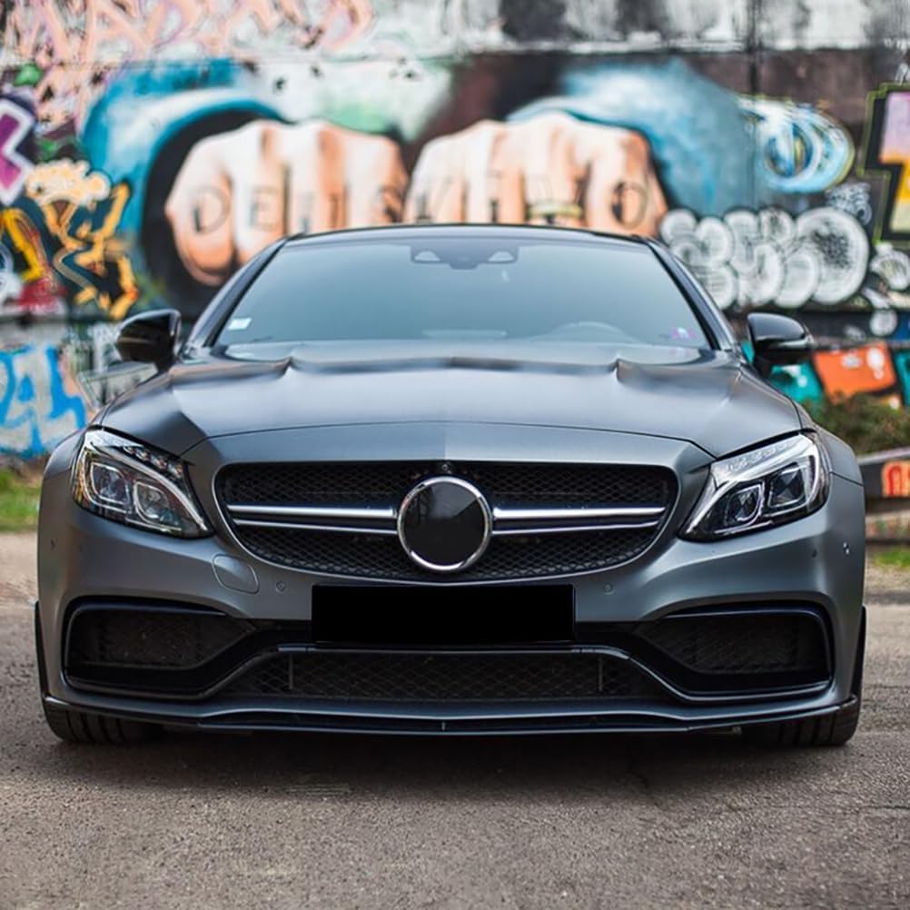 ISTOVO Auto Frontspoiler für Mercedes Benz C-Class W205 C205 S205 C63 AMG 2015-2022, Stoßstange Lippe Front Spoiler, Tuning Auto zubehör,Glossy Black