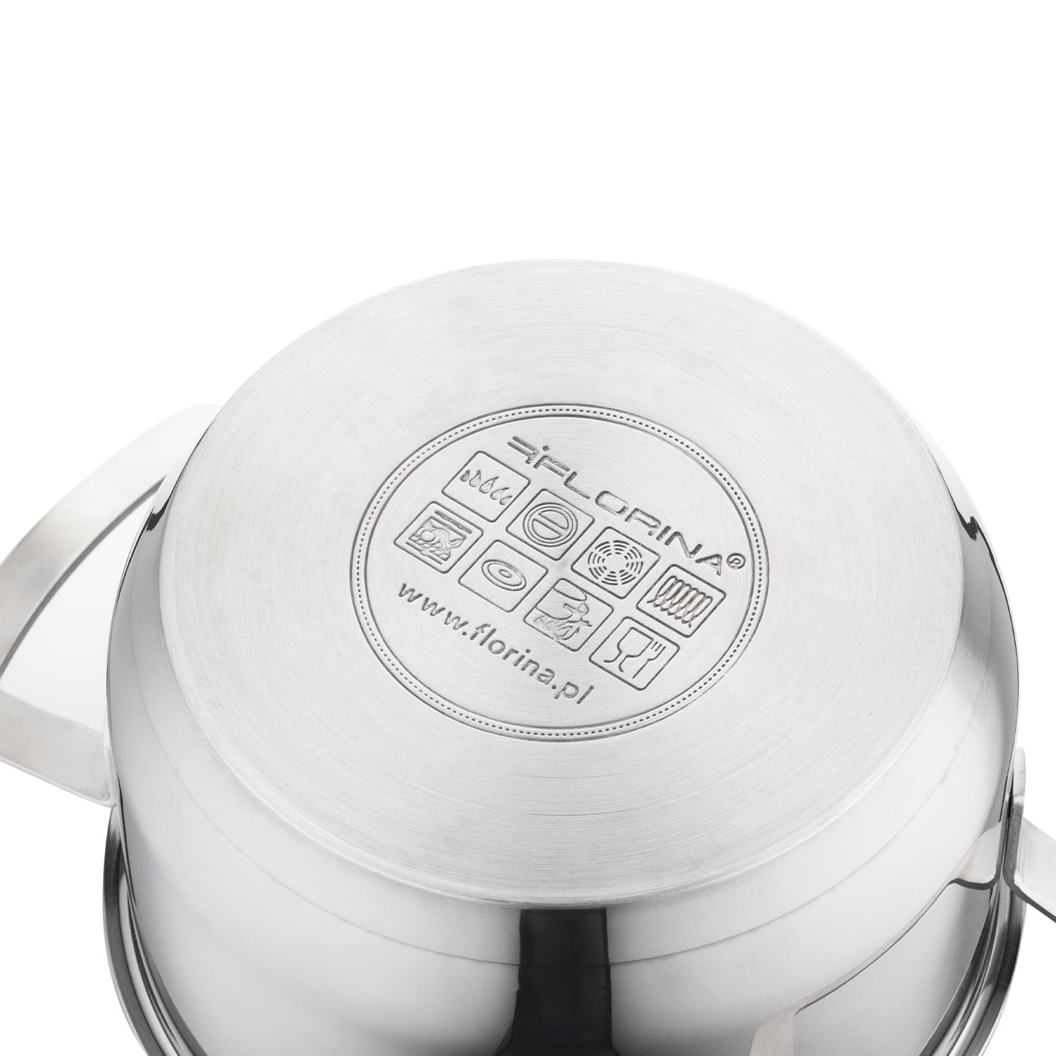 FLORINA Olla Acero Inoxidable (4,1 l) I 22 cm de Diámetro I Olla Induccion con Tapa de Vidrio INFINITY I Escala Medidora Práctica I Apta para Lavavajillas I Ideal para Todos los Tipos de Cocinas