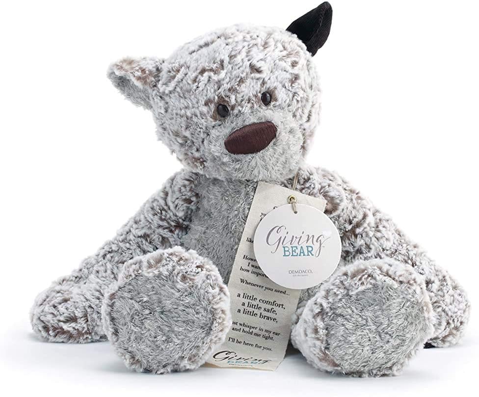 DEMDACO Giving Bear with Corduroy Ear Children's Plush Stuffed Animal Toy