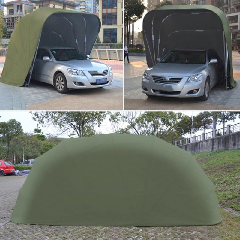 Tenda portatile per veicoli – Tessuto Oxford impermeabile e telaio in acciaio per protezione parcheggio auto all'aperto
