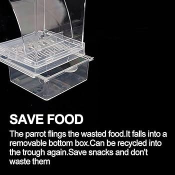 Pull-out Transparent Parrot Feeder, 18.5 * 14.5 * 14cm Parrot Feeders
