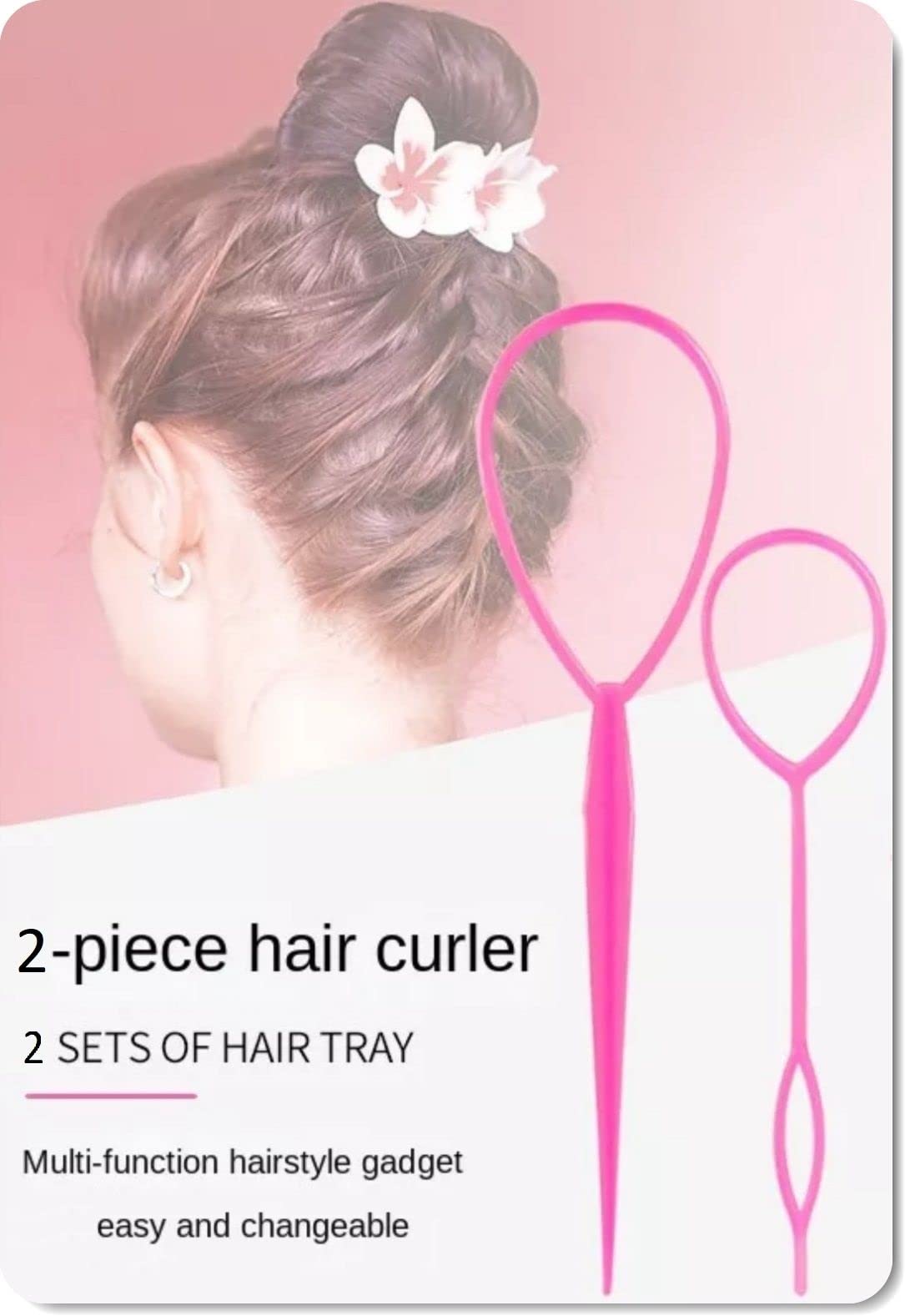 Horquillas para el pelo para trenzas juego de 2 unidades (ROSA FUERTE)