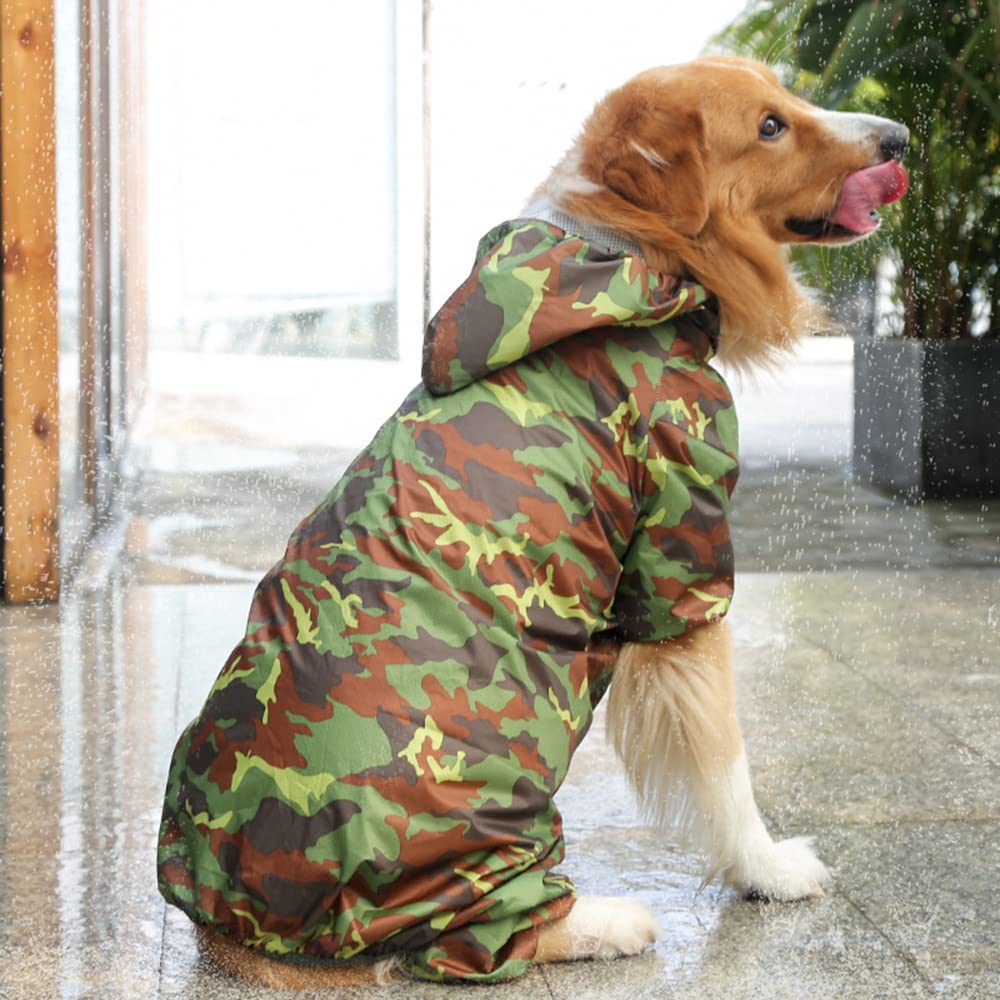 Impermeabile per Cani, Impermeabile for Cani di Grandi Dimensioni, Regolabile, Impermeabile for Animali Domestici, Giacca Antipioggia Leggera con Cappuccio e for(4XL)