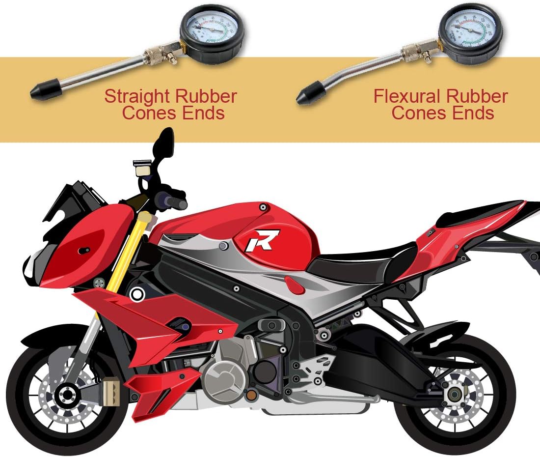 8PCS Professional Automotive Tool Gauge Tester Test Kit Cylinder Compression Gas Engine Set for Car & Truck(Blue)