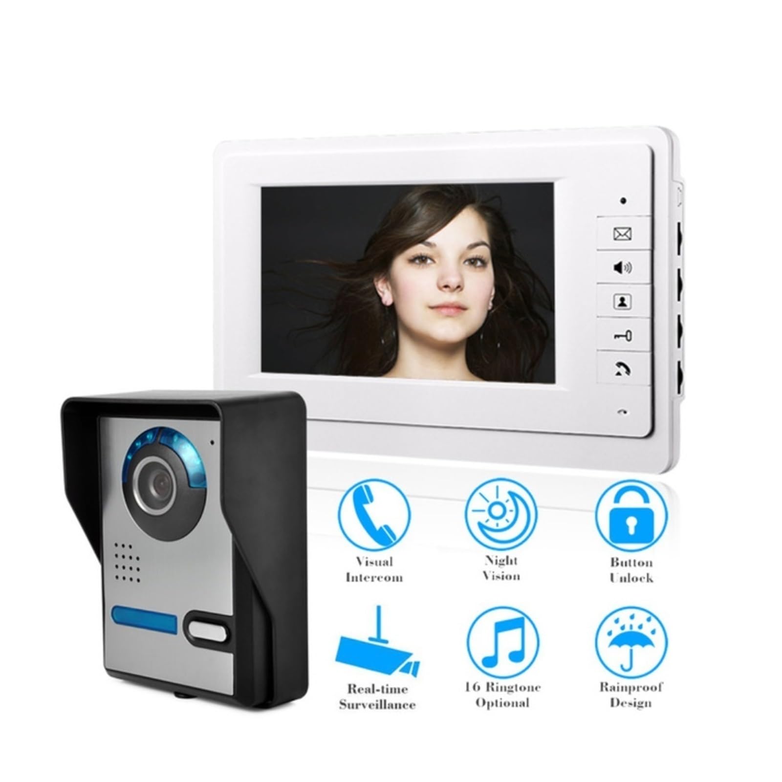 Videocitofono Di Sicurezza Kit Di Videocitofono Videocitofono Telecamera IR Antipioggia For Casa Villa Edificio Appartamento(D KIT)