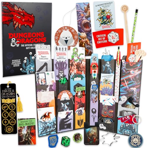 Dungeons and Dragons 2025 Advent Calendar Countdown to Christmas - 25 Day Calendar with Ornaments, Trinkets, Prizes, More | D&D Merch for Adults