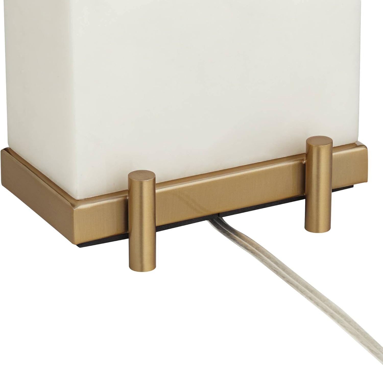 Possini Euro Design Jules Modern Table Lamp 30 1/2" Tall White Faux Marble Sheer Outer Fabric Inner Rectangular Shade for Living Room Bedroom House Bedside Nightstand Home Office Entryway Family