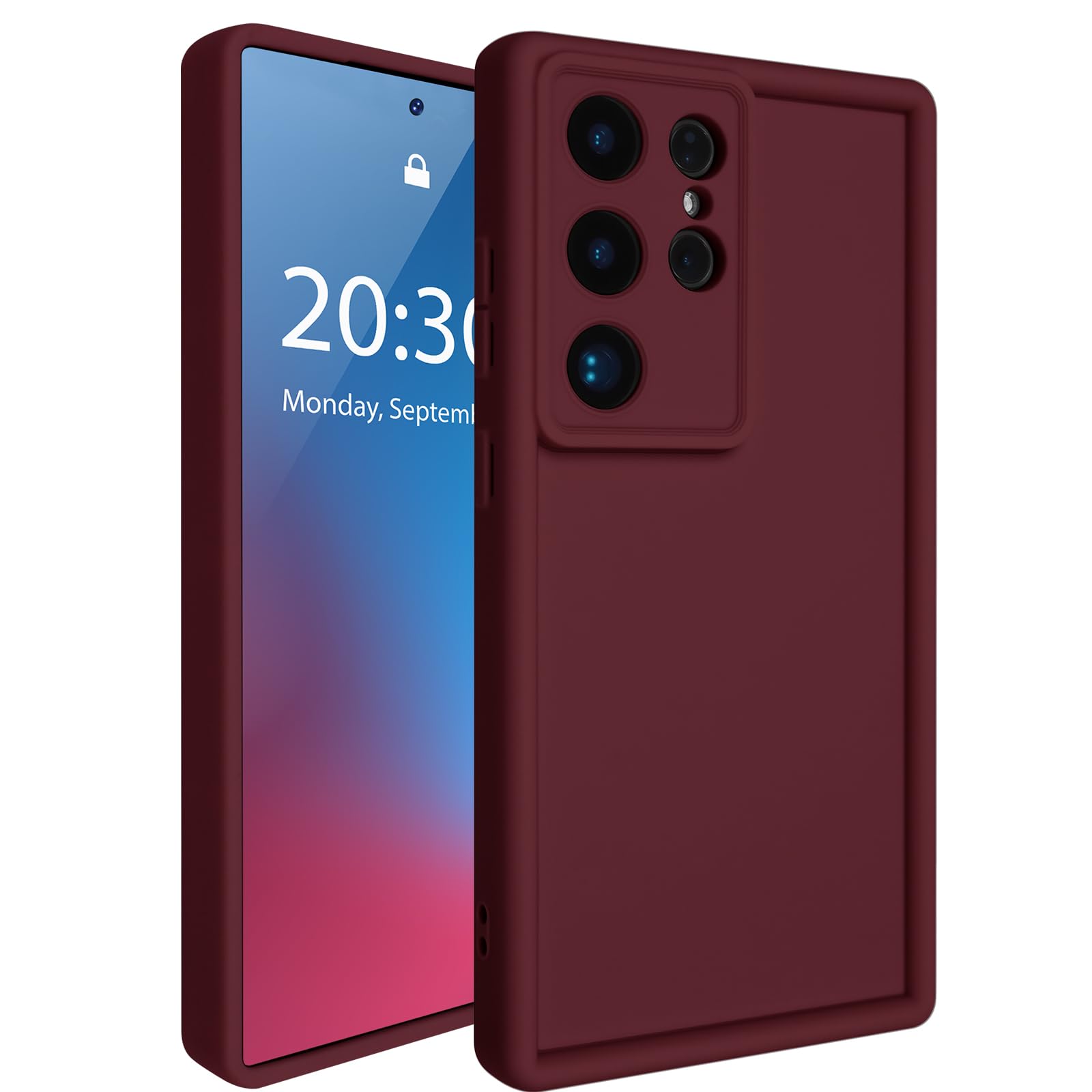 HMSSIQI Soft Case for Samsung Galaxy S25 Ultra 5G (6.9-Inch), Flexible Liquid Silicone Matte Back Cover Shockproof Phone Case, Camera Protection Light