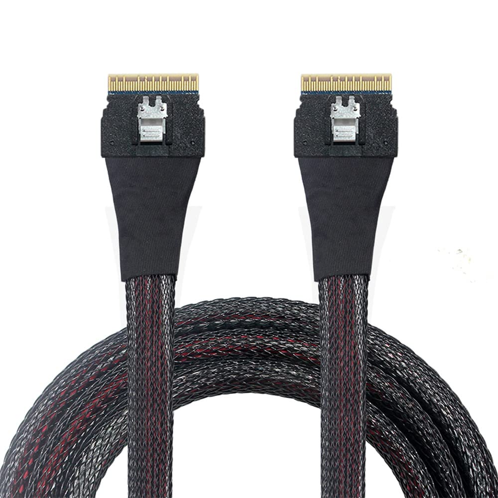 PCI-E Slimline SAS 4.0 SFF-8654 8i 74pin host a SFF-8654 74Pin Slim SAS Cable de destino 50 cm
