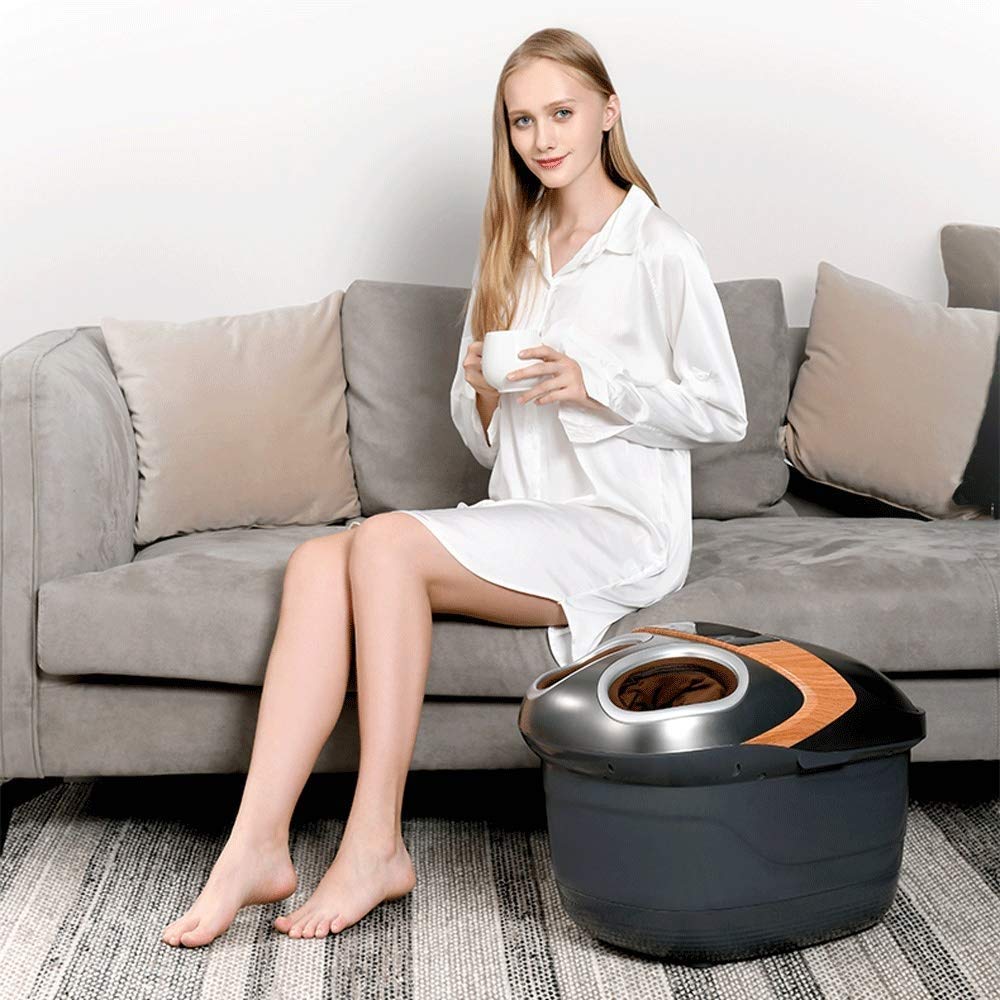 Bañera para pies, baño de pies doble Masaje eléctrico Calefacción Hogar Inteligente Temperatura constante Lavabo de espuma Máquina de pedicura automática Bañera para pies Familia, Barril de baño para