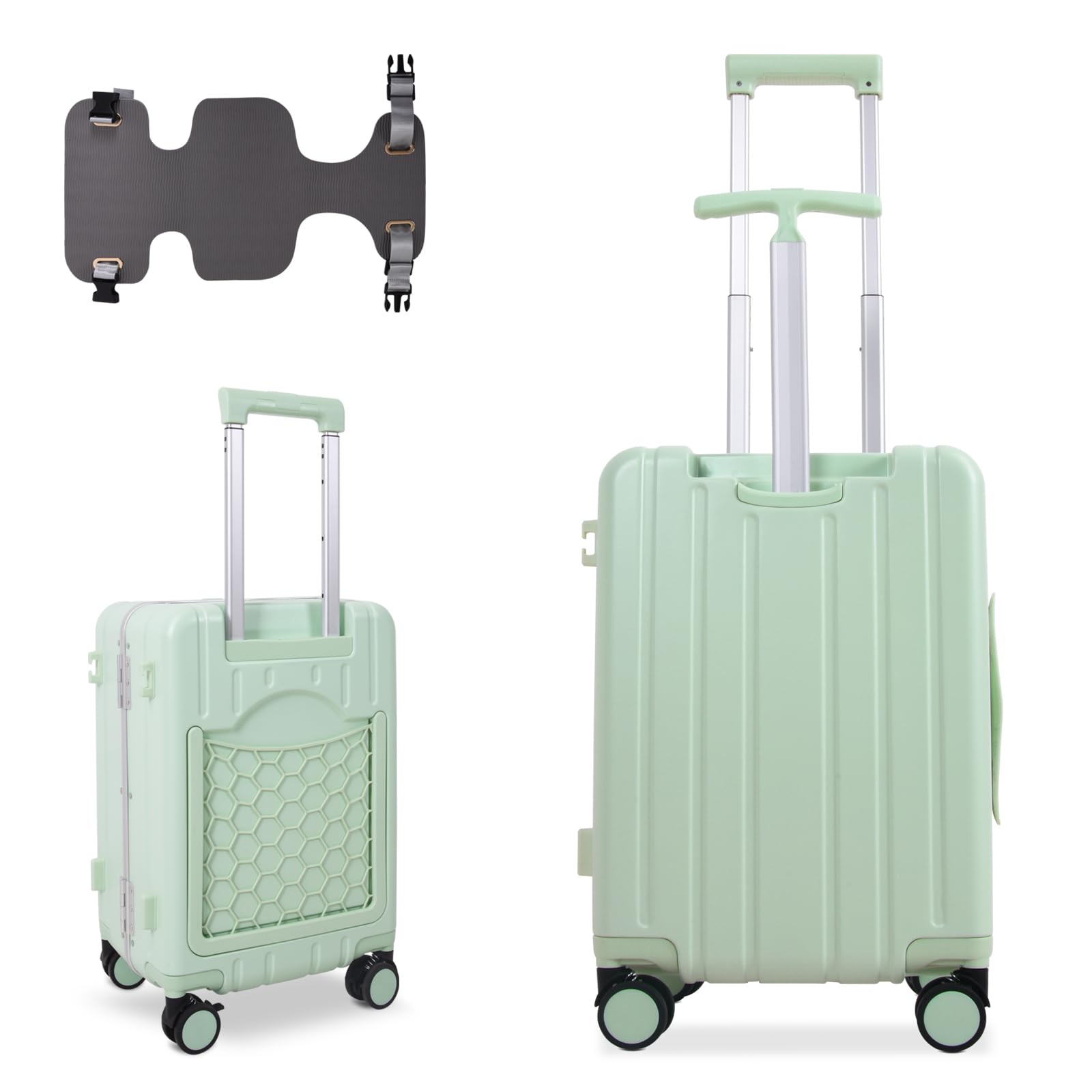 Apelila 20” Ride On Luggage with Seat Carry On Suitcase Luggage, with TSA Approved Lock and Aircraft Grade Aluminum Frame, 360° Silent Wheels and