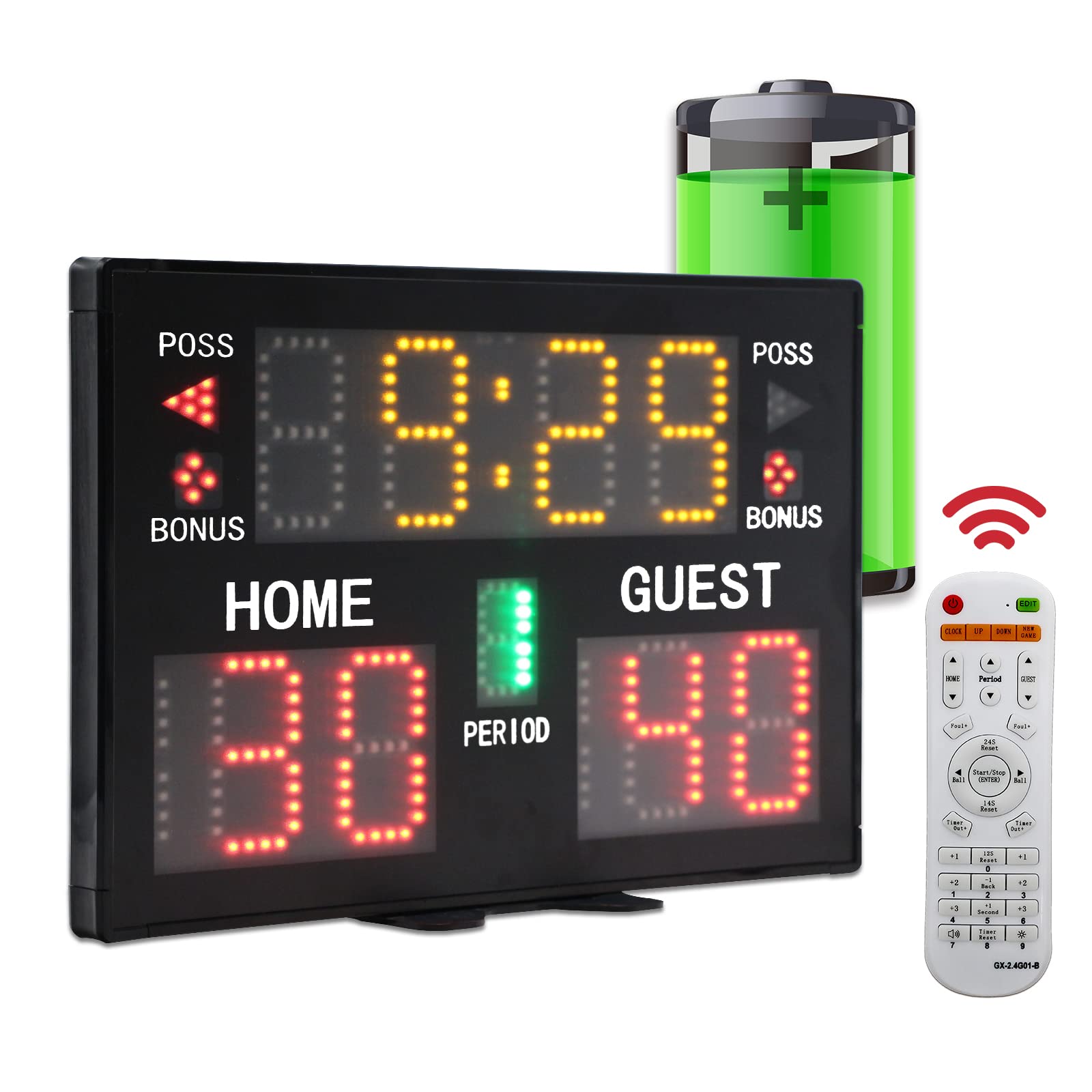 Buy Battery Powered Electronic Basketball Scoreboard Timer Clock with