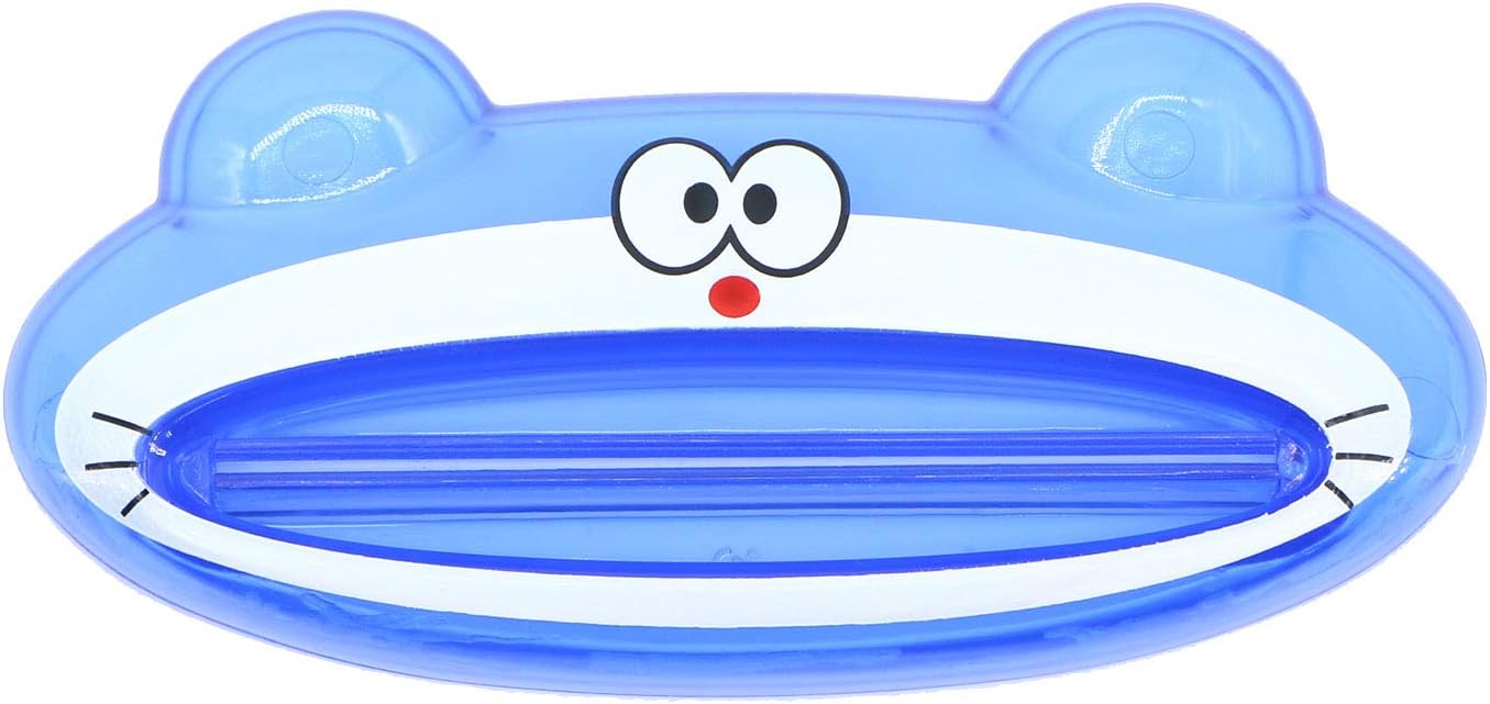 PASOW Cartoon Animal Plastic Frog Cat Panda Pig Shaped Toothpaste Cream Squeezers (Clear Blue Cat)