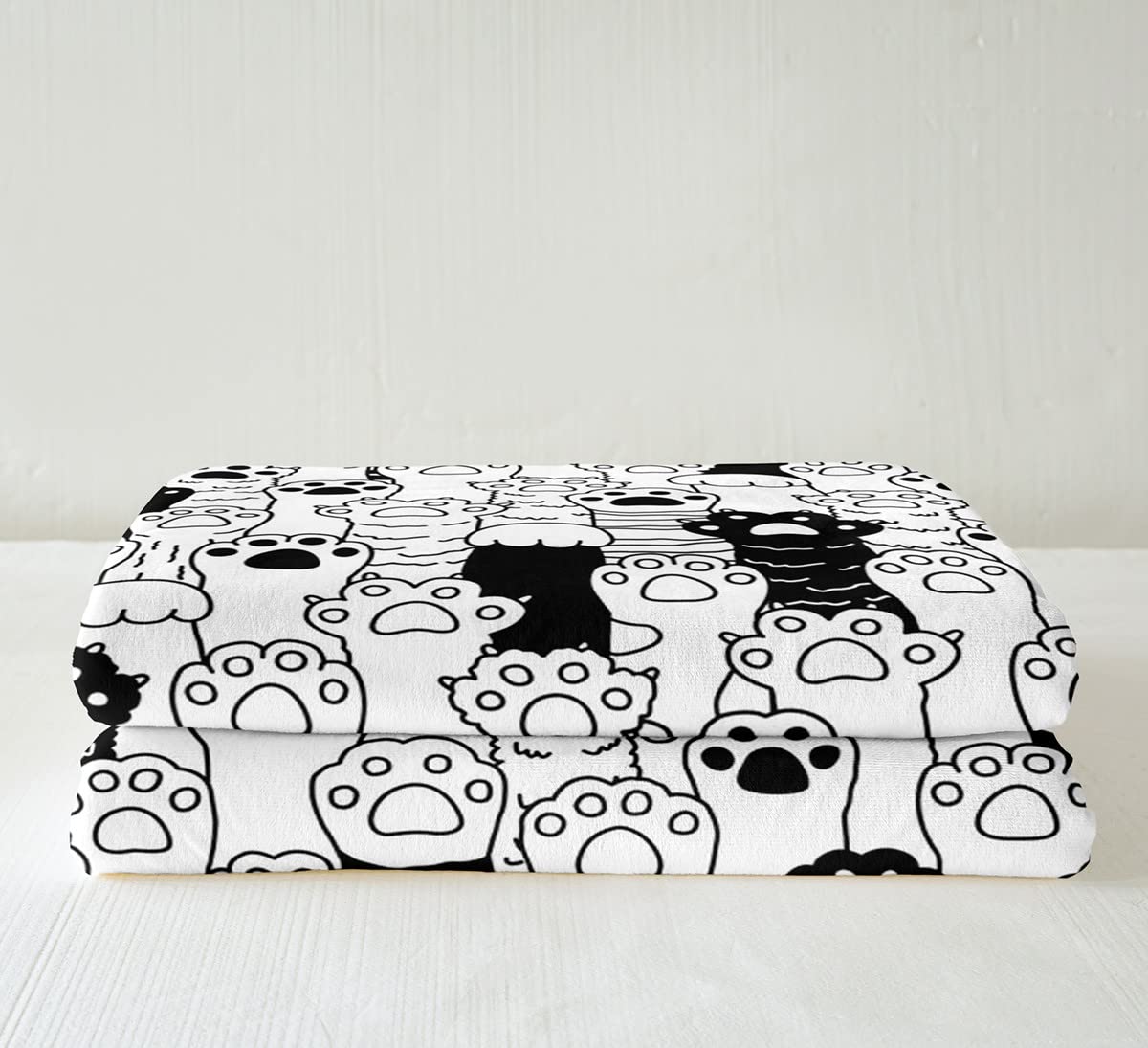 Manta Sherpa para gatos con diseño de pata de gato de dibujos animados para niños, niñas, mascotas, gato, manta de felpa para animales encantadores, manta para sofá cama, King 87 x 94 pulgadas