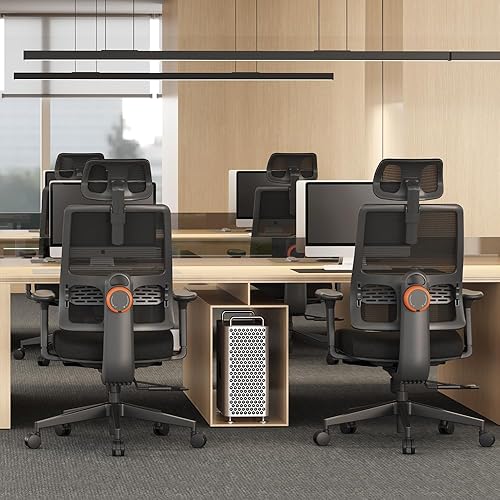 Miniatura 2 de Newtral Silla ergonómica de escritorio de oficina en casa con reposapiés, respaldo de seguimiento automático, reposabrazos 4D, reclinable de 96 a