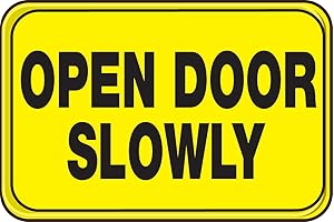 Accuform PAR510 Deco-Shield Sign: Alert for Slow Door Opening