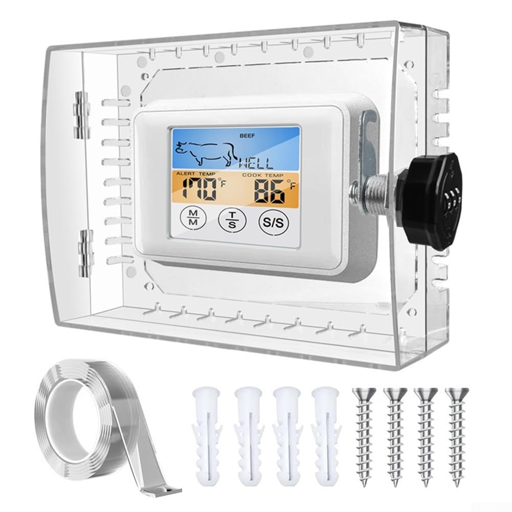 Thermostat Lock Box with Combination Lock, Wall-Mounted Transparent Cover for Home Heating Control, 21.5 x 14.5 x 6.5 cm, Compatible with