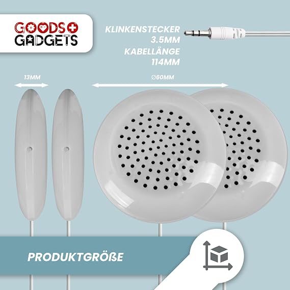 Goods+Gadgets® Cushion Speaker Duo - Pillow with 3.5 mm Jack
