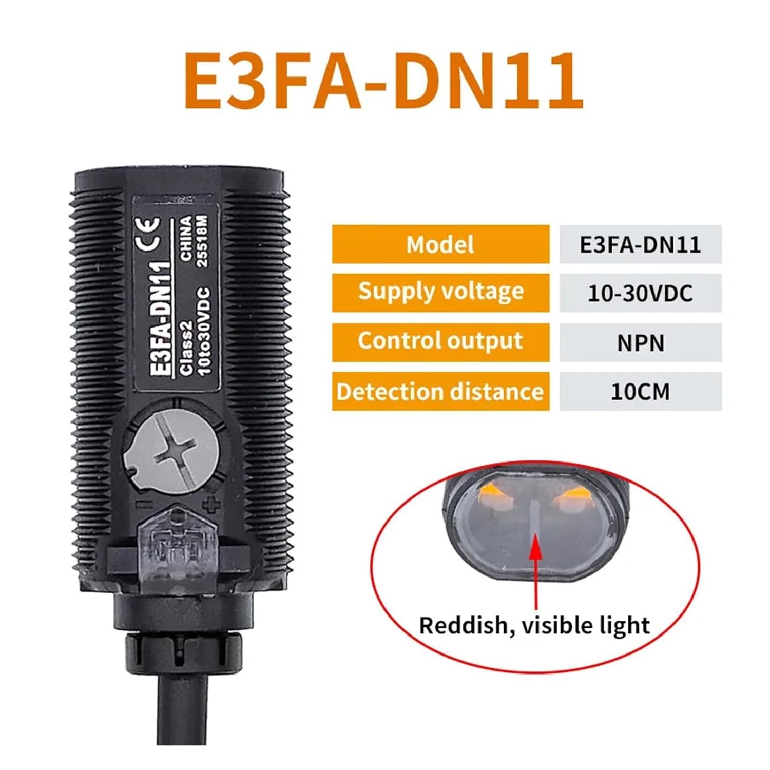 Inductive Photoelectric Switch Sensor NPN NO NC E3FA-11 TD-09 Reflector 10-30VDC