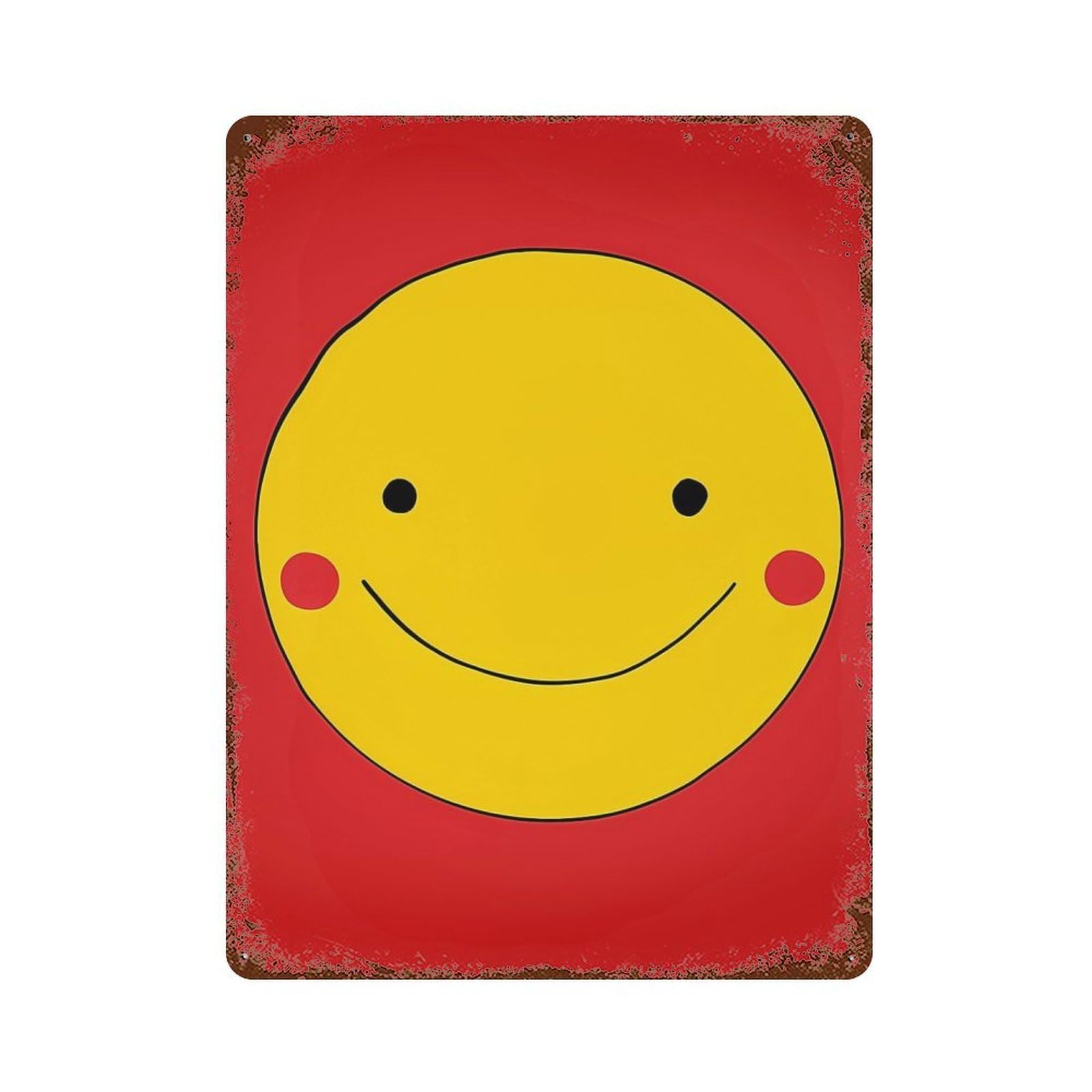 Rust Effect Tin Sign Smile 15.7"x11.8", Vintage Wall Decor for Living Room, Hallway And Home Decor