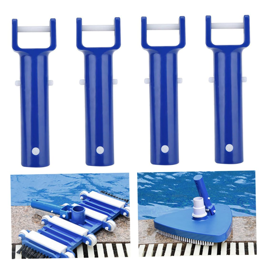 Poignée de tête d'aspirateur de Piscine Bleue 4 pièces avec Clip en V, Accessoire Remplacement