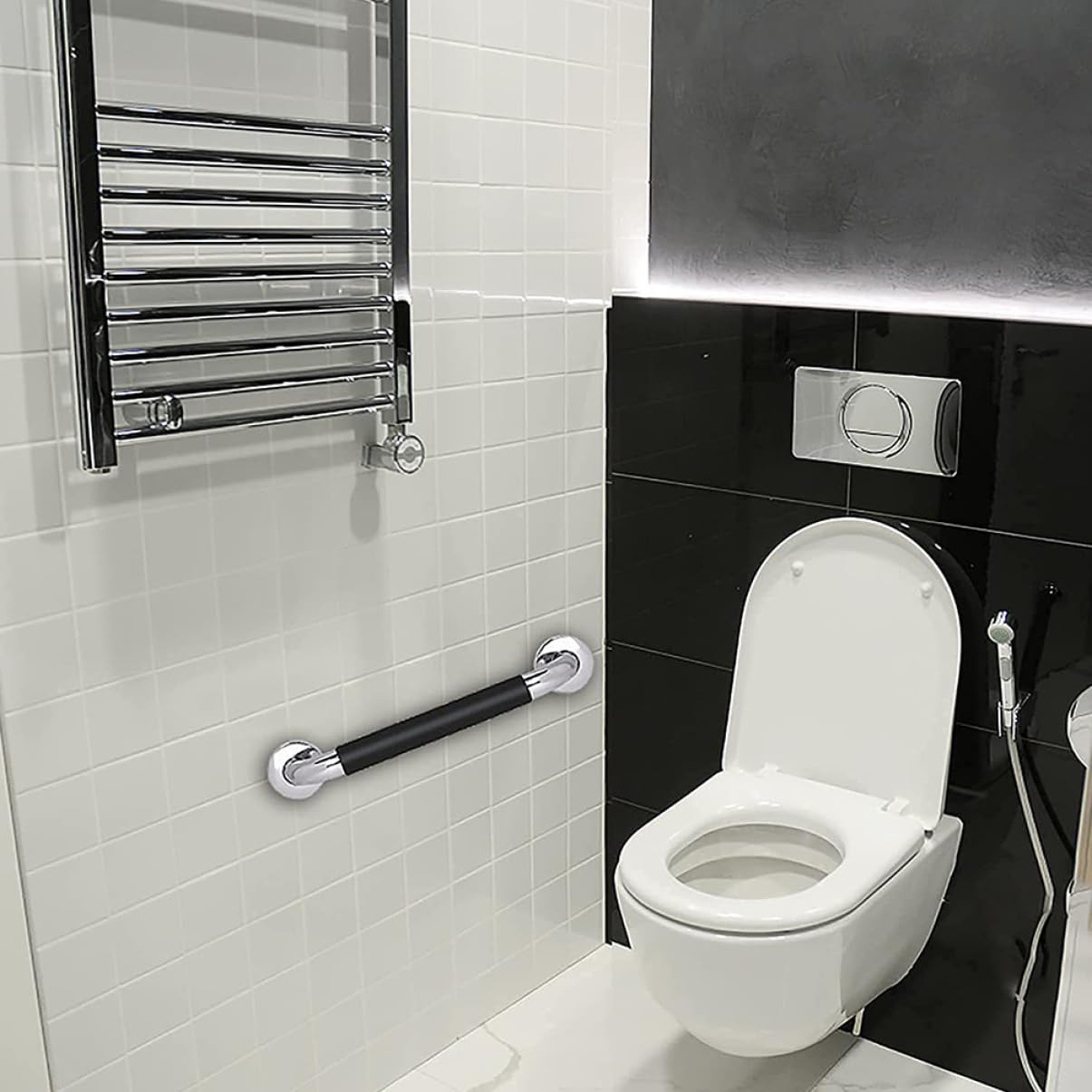 Corrimano in Acciaio Inossidabile per Bagno e Scale 2pezzi Maniglie di Sicurezza Antiscivolo Struttura Rettangolare