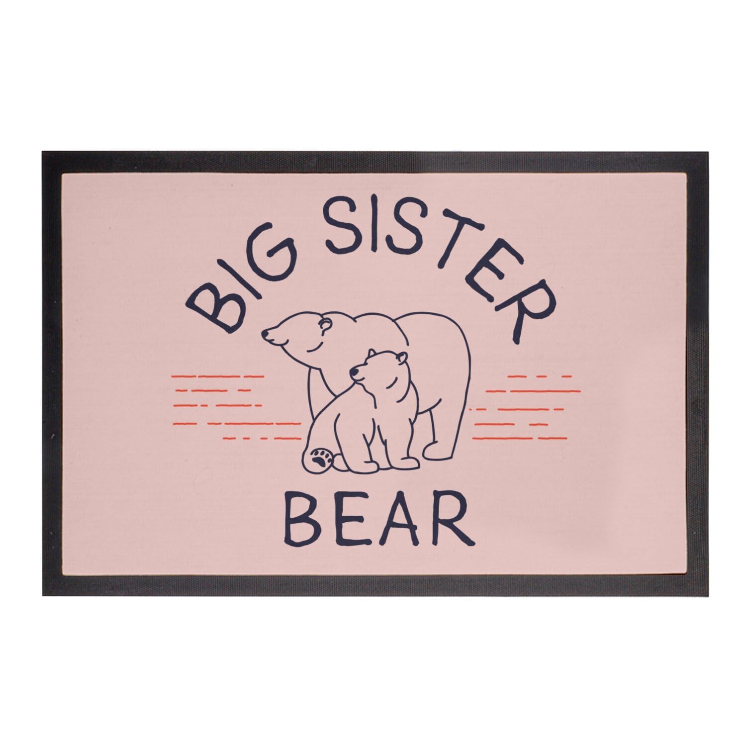 Paillasson rose Big Sister Bear | Tapis d'entrée anti-saleté ours polaire 75x50