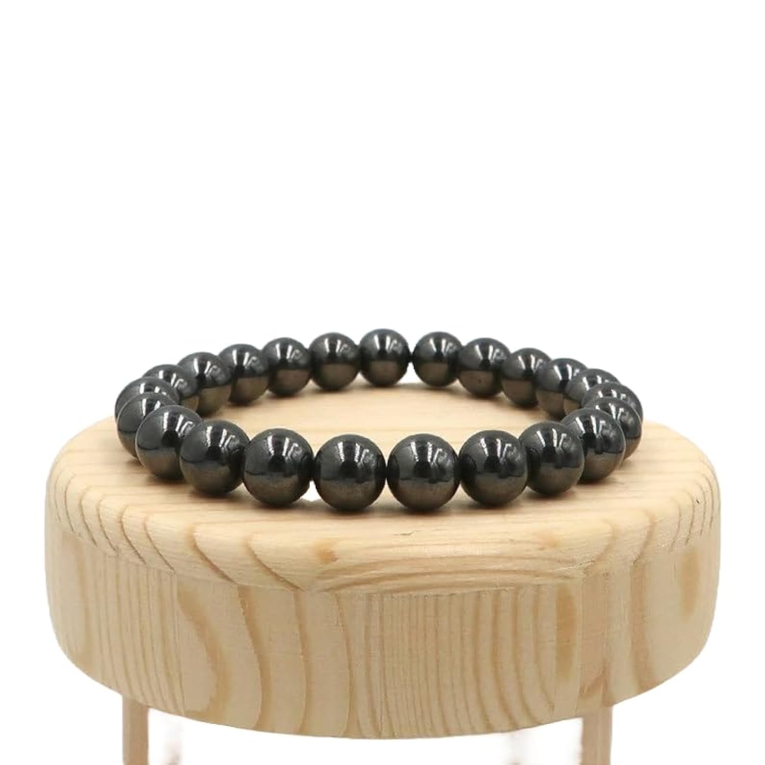 LKBEADS Naturalna hematyt 8 mm rondelle smooth 7 cali półprecyzyjne koraliki bransoletka z koralikami dla mężczyzn i kobiet, uzdrawiająca, kryształowa, rozciągliwa, bransoletka z koralikami, uniseks,