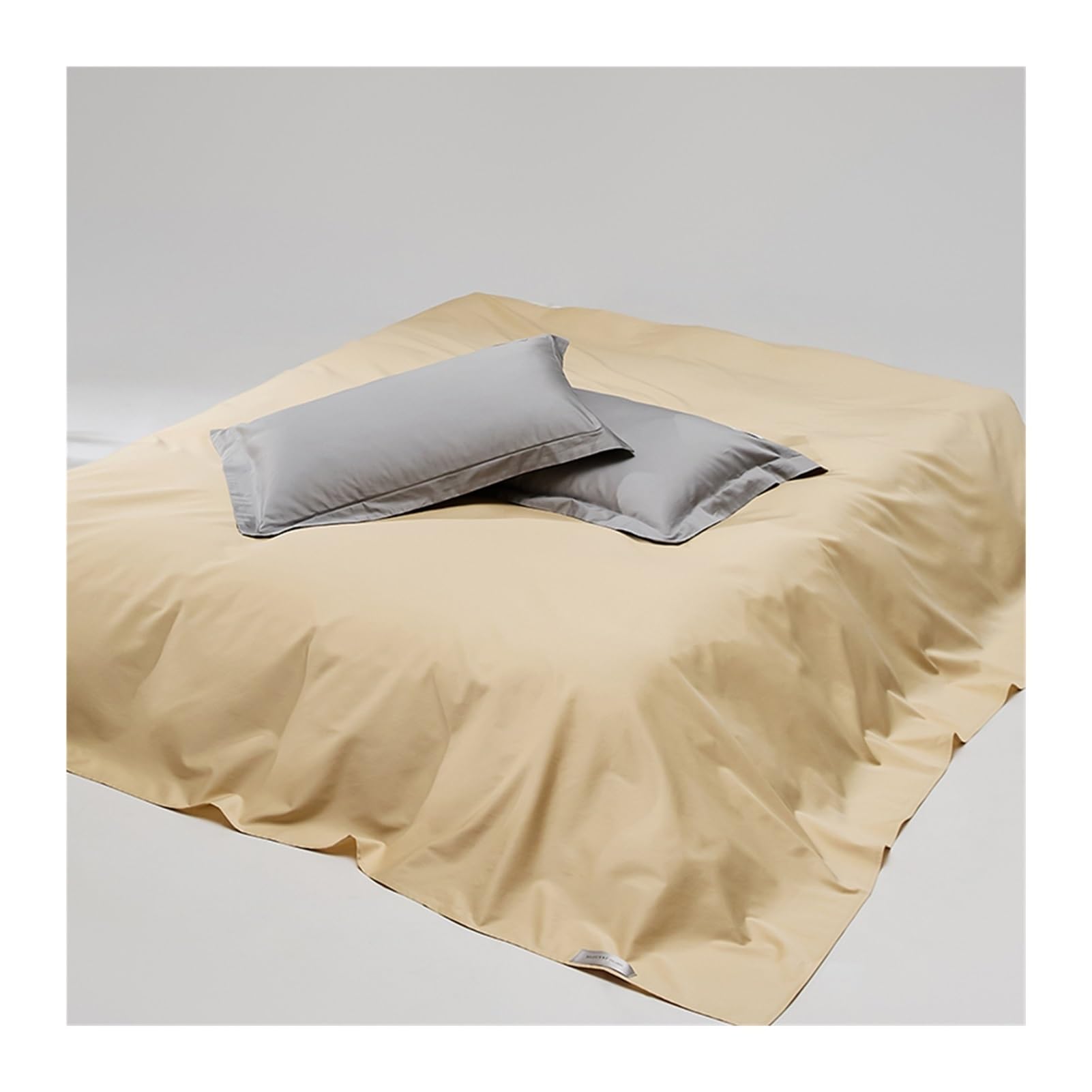 Luxuriöses Bettlaken Betttuch Laken Haustuch ohne Gummizug Fadenzahl 500 Langstapelige Baumwolle Hotelbettlaken(Milk Tea,180x245cm)
