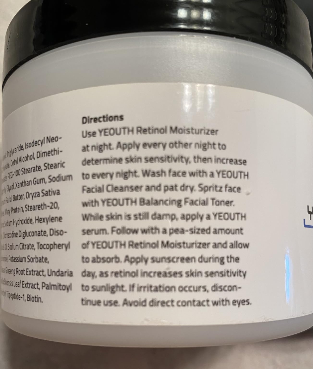 YEOUTH Retinol Cream for Face, Retinol Face Moisturizer for Women and Men with Hyaluronic Acid and Green Tea, Night Moisturizer for a Smoother Appearance 4oz