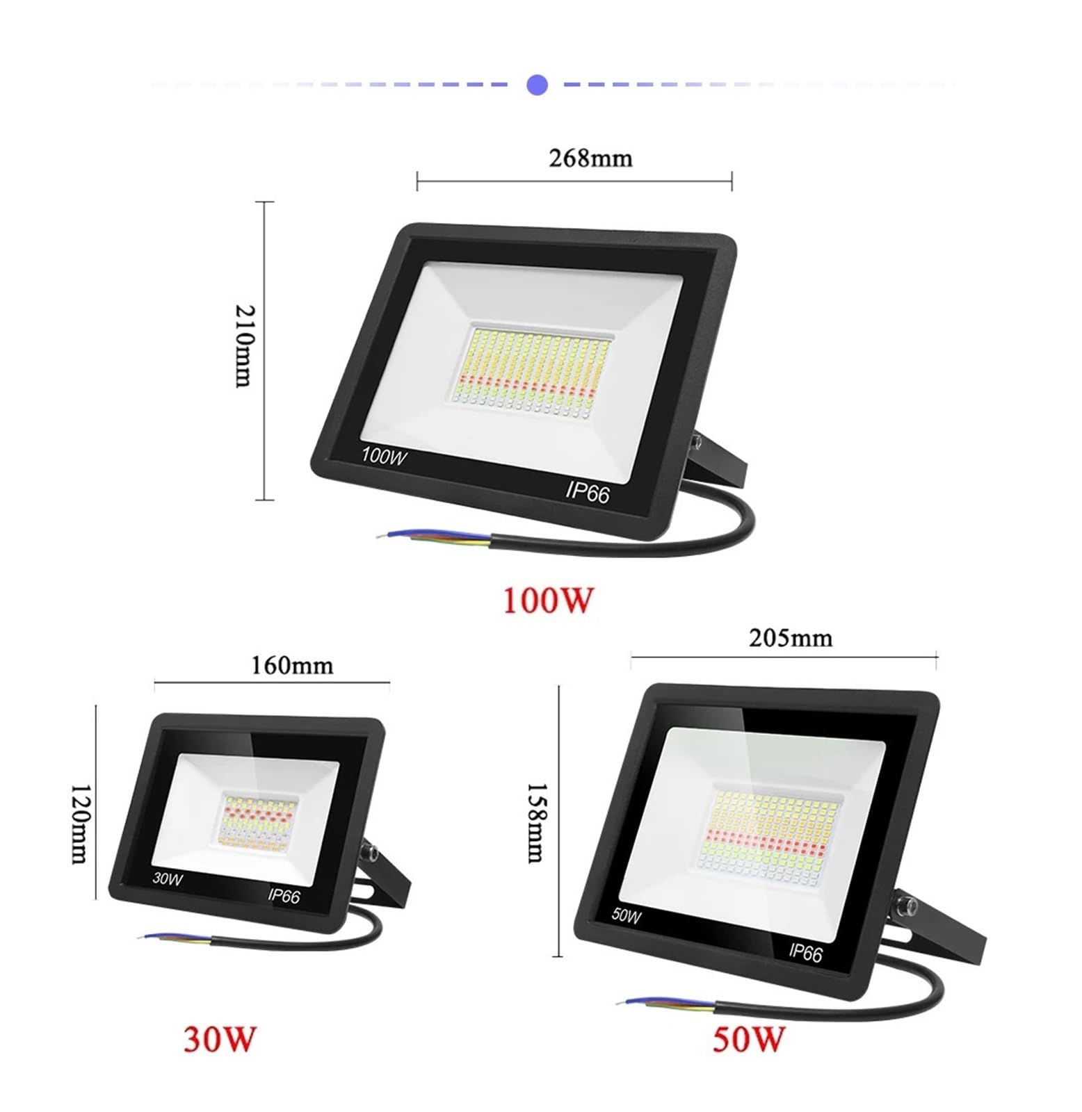 Luci Di Inondazione Per Esterni, Tuya WiFi Smart Proiettore Illuminazione for esterni 30W 50W 100W Dimmerabile RGB Controllo vocale Lampada da parete impermeabile Faretto Dissipazione Efficiente Del C