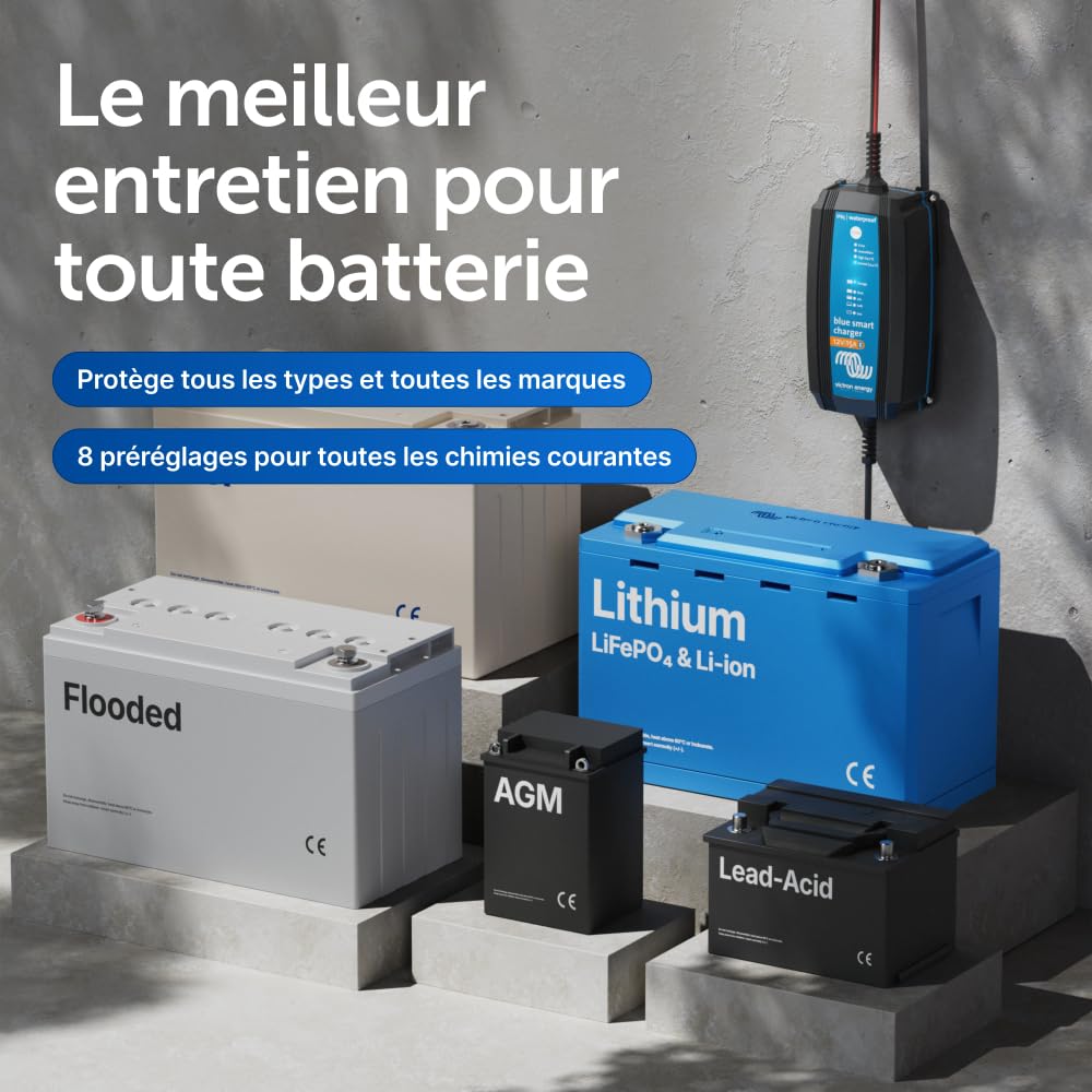 Victron Energy Blue Smart IP65 12-Volt 15 amp 230V Chargeur de Batterie, Bluetooth (CEE 7/16)