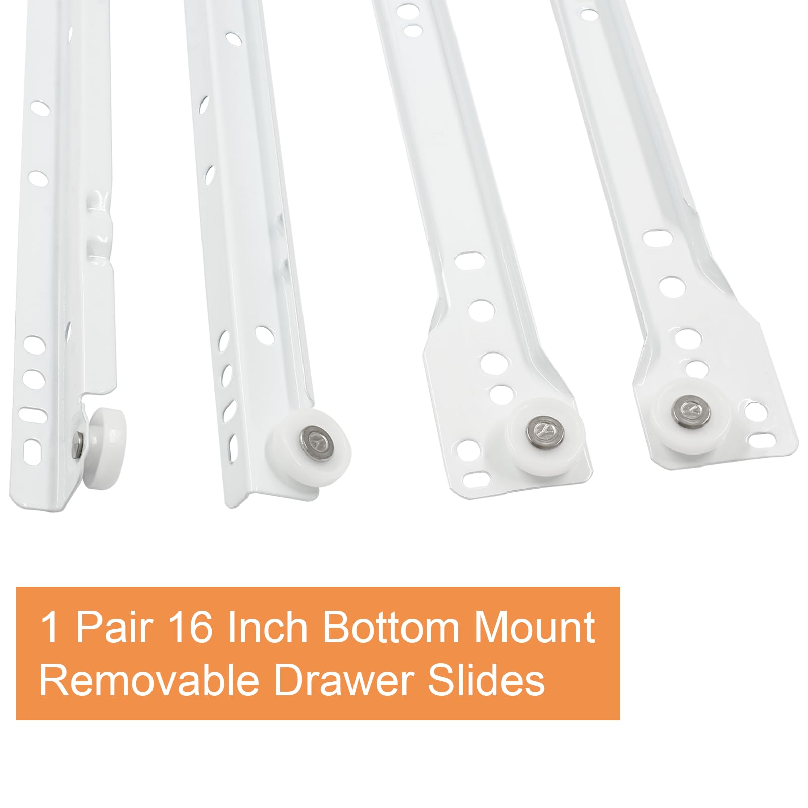 Drawer Bottom Rails Snapklik.com : Suiwotin 1 Pair 16 Inch Drawer Slides, White Coated ...